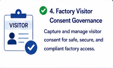 Factory visitor consent governance