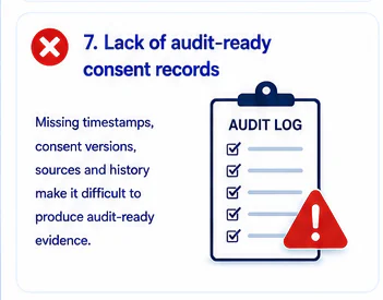 Lack of audit-ready consent records