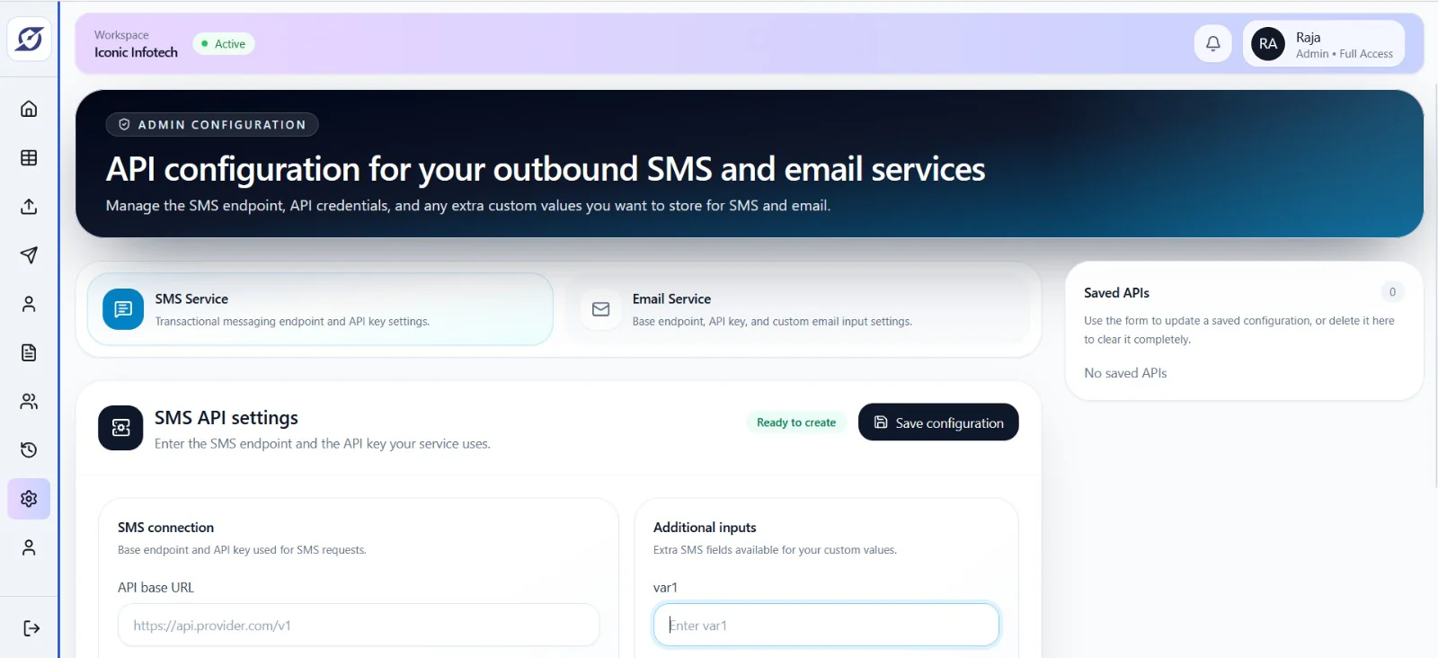 API integration and consent preview