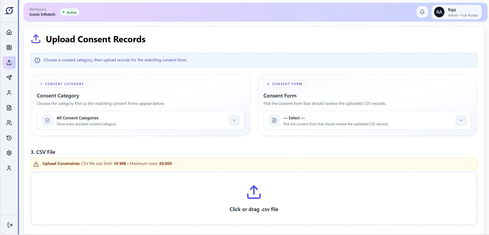 Bulk upload and workflow preview